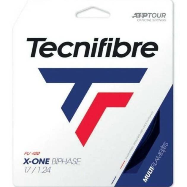 Tecnifibre X-One Biphase Pu 1,24 (12m) Black Tenis Paket Kordaj
